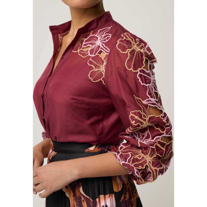 OnceWas Maren Embroidered Blouse image number 2